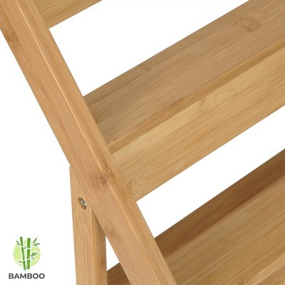 Decopatent Kruidenrekje voor 16 tot 20 kruidenpotjes - Keukenrek / staand specerijen rek van bamboe hout - 4 laags keukenorganizer voor aanrecht - Decopatent®