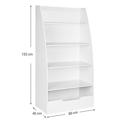 Decopatent Speelgoed Kast / Boekenkast voor kinderen - Opbergkast van hout voor kinderkamer - Voor opbergen van speelgoed, knuffels, boekjes etc. - Kinderkamer Boekenrek / open opberg kast in wit - Decopatent®