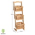 Decopatent Houten opbergrek met 3 manden - Staand badkamerrek / keukenrek met bakken van bamboe hout - Smal rek voor keuken / badkamer van Decopatent®