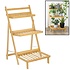 Decopatent Plantenrek van bamboe hout - Plantentrap / bloemenrek voor binnen - Plantenetagere met 3 etages - Staand rek voor planten en bloemen - Decopatent®