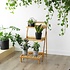 Decopatent Plantenrek van bamboe hout - Plantentrap / bloemenrek voor binnen - Plantenetagere met 3 etages - Staand rek voor planten en bloemen - Decopatent®