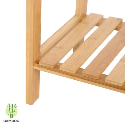 Decopatent Opbergrek van bamboe hout - Als open badkamerrek, schoenenrek of keukenrek - Opbergkast met 5 verstelbare etages / planken - Rek voor badkamer, keuken en hal - 60 cm breed - Decopatent®