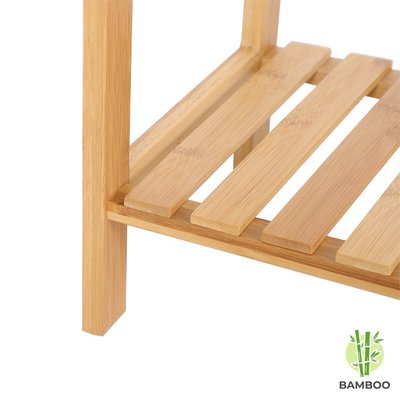 Decopatent Opbergrek van bamboe hout - Als open badkamerrek of schoenenrek met 3 etages / planken - Rek voor badkamer, schoenen en hal - 60 cm breed - Decopatent®