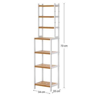 Decopatent Staand opbergrek van bamboe hout - Smal badkamerrek, keukenrek, slaapkamerrek etc - Voor badkamer, keuken - Decopatent®