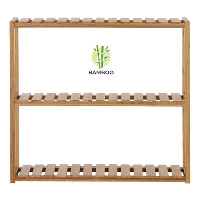 Decopatent Bamboe wandplank met 3 verstelbare etages - Hangend houten wandrek - O.a. voor de badkamer - 60 x 15 x 54 cm (L x B x H) - Decopatent®