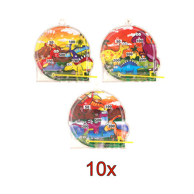 Decopatent 10 STUKS | KANT-EN-KLARE Gevulde DINOSAURUS Traktatiedozen INCLUSIEF Uitdeel Kado's. Bestaande uit: Uitdeelbox, Krijtjes, Notitieblok, Flipperspel, Puzzel, Stickervel en Bellenblaas | Jongens | Tractatiedozen voor Verjaardagen en Kinderfeestjes