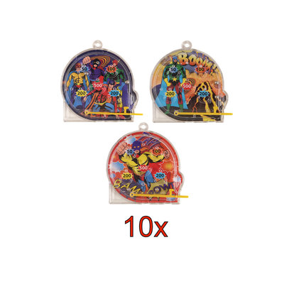 Henbrandt 10 STUKS | KANT-EN-KLARE Gevulde SUPER HERO Traktatiedozen INCLUSIEF Uitdeel Kado's. Bestaande uit: Uitdeelbox, Krijtjes, Notitieblok, Flipperspel, Puzzel, Stickervel en Bellenblaas | Jongens | Tractatiedozen voor Verjaardagen en Kinderfeestjes