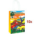 Henbrandt 10 STUKS | LUXE DINOSAURUS Traktatie Tas INCLUSIEF SPEELGOED. Bestaande uit: Tasje, Krijtjes, Notitieblok, Flipperspel, Puzzel, Stickervel en Bellenblaas | Traktaties Uitdeelcadeaus voor Verjaardagen en Kinderfeestjes