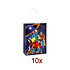 Henbrandt 10 STUKS | KANT-EN-KLARE Gevulde SUPER HERO Traktatie Tas INCLUSIEF Uitdeel Kado's. Bestaande uit: Tasje, Krijtjes, Notitieblok, Flipperspel, Puzzel, Stickervel en Bellenblaas | Jongens | Tractatiedozen voor Verjaardagen en Kinderfeestjes