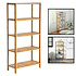 Decopatent Opbergrek van bamboe hout - Als open badkamerrek, schoenenrek of keukenrek - Opbergkast met 5 verstelbare etages / planken - Rek voor badkamer, keuken en hal - 60 cm breed - Decopatent®