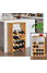 Decopatent Groot wijnrek van bamboe hout voor 16 flessen wijn en 8 wijnglazen - Design wijnflessenrek / flessenrek met wijnglashouder - Decopatent®