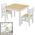 Decopatent Kindertafel met stoeltjes van hout - 1 tafel en 2 stoelen voor kinderen - Wit met hout - Kleurtafel / speeltafel / knutseltafel / tekentafel / zitgroep set - Decopatent®