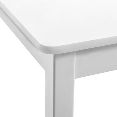 Decopatent Kindertafel met stoeltjes van hout - 1 tafel en 2 stoelen voor kinderen - Wit - Kleurtafel / speeltafel / knutseltafel / tekentafel / zitgroep set - Decopatent®