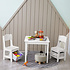 Decopatent Kindertafel met stoeltjes van hout – 1 tafel en 2 stoelen voor kinderen - Wit - Kleurtafel / speeltafel / knutseltafel / tekentafel / zitgroep set - Decopatent®