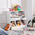 Decopatent Speelgoed Kast / Boekenkast voor kinderen - Opbergkast van hout voor kinderkamer - Voor opbergen van speelgoed, knuffels, boekjes etc. - Kinderkamer Boekenrek / open opberg kast in wit - Decopatent®