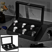 Decopatent Luxe horlogebox voor 12 horloges - Heren en Dames horloge box - Horlogedoos / horlogekist in zwart PU leer - Decopatent®