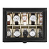 Decopatent Luxe horlogebox voor 10 horloges - Heren en Dames horloge box - Horlogedoos / horlogekist in zwart met beige - PU leer - Decopatent®