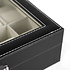 Decopatent Luxe horlogebox voor 10 horloges - Heren en Dames horloge box - Horlogedoos / horlogekist in zwart met beige - PU leer - Decopatent®