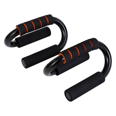 Decopatent Push up bars - Set van 2 stuks - Stevige opdruksteunen voor push ups - S-Vorm voor hoge stabiliteit - Foam handvatten voor extra grip - Zwart met oranje - Decopatent®