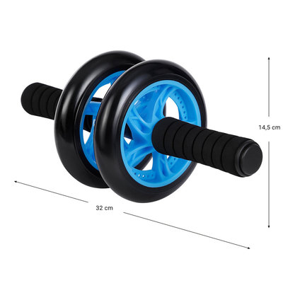 Decopatent AB Roller - Trainingswiel voor buikspieren – Buikspiertrainer / buikspierwiel - Luxe uitvoering met mat, foam handvatten en stabiel buikspier wiel - Decopatent®