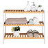 Decopatent Schoenenrek bamboe hout - Voor 9 paar schoenen - 70 cm breed - Rek met 3 etages - Opbergrek met moderne uitstraling - Ook als open badkamerrek / organizer voor badkamer - Decopatent®