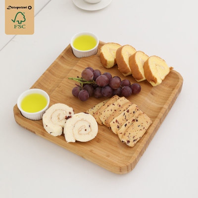 Decopatent Luxe XL Bamboe houten Kaasplank Set - Kaasplankje met Lade met 4-delig Kaas Messenset - Serveerplank hout - Kaasplank van natuurlijk Bamboe hout met messen - Serveerplanken voor kaas - Decopatent®