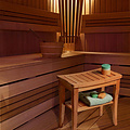 Decopatent Badkamer / Sauna bankje met opbergruimte - Van bamboe hout - Stevige houten bankje voor in badkamer of sauna - Handig als badkamerkruk / badkamerstoel  - Decopatent®