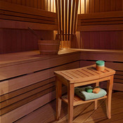 Decopatent Badkamer / Sauna bankje met opbergruimte - Van bamboe hout - Stevige houten bankje voor in badkamer of sauna - Handig als badkamerkruk / badkamerstoel  - Decopatent®