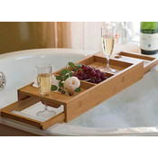 Decopatent Decopatent® Universeel Badrek verstelbaar van 53 -> 90 Cm - Bamboe - Houten - Badplank voor op bad