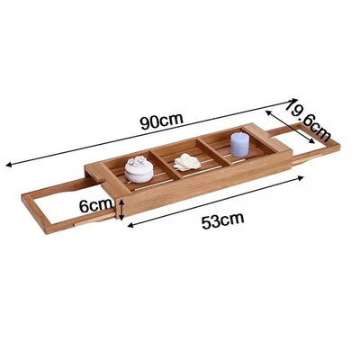 Decopatent Decopatent® Universeel Badrek verstelbaar van 53 -> 90 Cm - Bamboe - Houten - Badplank voor op bad