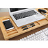 Decopatent Monitor / Laptop beeldscherm verhoger en bureau organizer - Monitorstandaard van bamboe hout - Monitorstandaarden 2 in 1 - Met vakje voor telefoon, beker en pennenbak - Monitorverhoger bureau standaard van Decopatent®