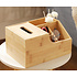 Decopatent Bamboe Tissue box met 4 extra opbergvakken - zakdoekendoos - tissuehouder - tissuedoos - tissue box met vakken - zakdoekjes houder van hout - tissuehouder - Decopatent®