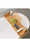 Decopatent Luxe Bamboe Badrekje Uitschuifbaar met Boekenhouder / Tablethouder - Uitschuifbaar badrek van: 75 tot 110 cm - Bamboe Hout - Badplank met Boekenhouder + Plaats voor Kaars en Glas Wijn - Bamboe kleur