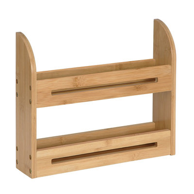 Decopatent Kruidenrekje voor 10 kruidenpotjes - Keukenrek / staand specerijen rek van bamboe hout - 2 laags keukenorganizer voor aanrecht - Decopatent®