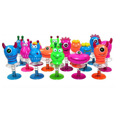 Decopatent 24 STUKS | Jump Up Monsters | Mix Gekleurde Omhoog Springende Monsters | Leuke Traktatie / Uitdeelcadeautjes voor jongens en Meisjes