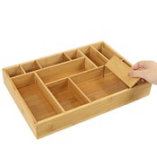 Decopatent Bamboe bestekbak voor keukenla – Bestek organizer van hoogwaardig bamboe hout – Bestekcassette van Decopatent