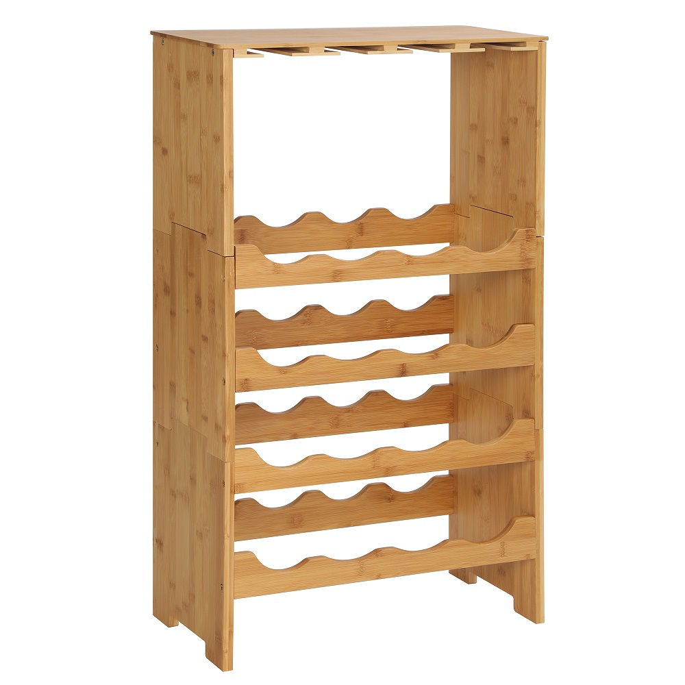 Wijnrek met vintage-stijl van mindihout, 15 flessen, L60 x D35 x H80 cm