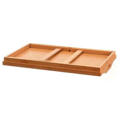 Decopatent Elegante Bamboe inklapbare bedtafel met dienblad - Ook ideal voor oudere mensen - Houten Bed tafel - beddienblad - Ontbijt dienblad - Ontbijt op Bed of Bank - Afm. 50 x 30 x 20 Cm. - Kleur: BAMBOE