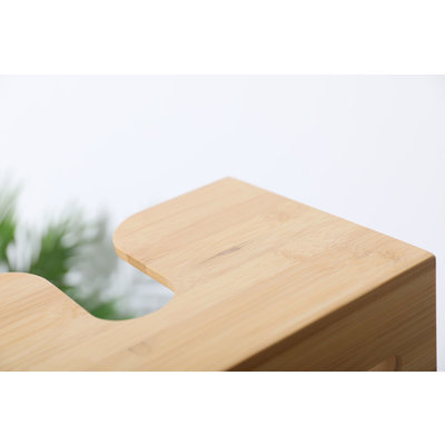 Decopatent Bamboe Tissue box voor aan de wand - Tissuehouder voor wandmontage - tissuedoos - tissuebox voor in Wc, badkamer of Keuken- muur zakdoekendoos - zakdoekjes houder van hout - Decopatent®