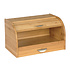 Decopatent Broodtrommel van bamboe hout met Schuifdeksel - Houten brooddoos / brood trommel met schuifdeksel en geïntegreerde brood snijplank - Decopatent®