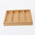 Decopatent Uitschuifbare bestekbak voor keukenla – 4 Vaks -> Uitschuifbaar naar 6 Vaks - Bestek organizer van hoogwaardig bamboe hout – Bestekcassette uitschuifbaar - 55 x 33 x 5 Cm. - Decopatent®