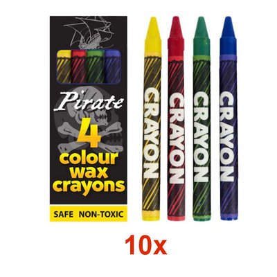 Henbrandt 10 STUKS | LUXE PIRATEN Traktatie Doos INCLUSIEF Uitdeel Kado's. Bestaande uit: Uitdeelbox, Krijtjes, Notitieblok, Flipperspel, Puzzel, Stickervel en Bellenblaas | Jongens | Tractatiedozen voor Verjaardagen en Kinderfeestjes