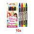 Henbrandt 10 STUKS | LUXE PRINSESSEN Traktatie Doos INCLUSIEF Uitdeel Kado's. Bestaande uit: Uitdeelbox, Krijtjes, Notitieblok, Flipperspel, Puzzel, Stickervel en Bellenblaas | Meisjes | Tractatiedozen voor Verjaardagen en Kinderfeestjes