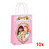 Henbrandt 10 STUKS | LUXE PRINSESSEN Traktatie Tas INCLUSIEF Uitdeel Kado's. Bestaande uit: Tasje, Krijtjes, Notitieblok, Flipperspel, Puzzel, Stickervel en Bellenblaas | Meisjes | Tractatiedozen voor Verjaardagen en Kinderfeestjes