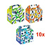Henbrandt 10 STUKS | LUXE VOETBAL Traktatie Doos INCLUSIEF Uitdeel Kado's. Bestaande uit: Uitdeelbox, Krijtjes, Notitieblok, Flipperspel, Puzzel, Stickervel en Bellenblaas | Jongens | Tractatiedozen voor Verjaardagen en Kinderfeestjes