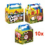 Henbrandt 10 STUKS | LUXE BOERDERIJ Traktatie Doos INCLUSIEF Uitdeel Kado's. Bestaande uit: Uitdeelbox, Krijtjes, Notitieblok, Flipperspel, Puzzel, Stickervel en Bellenblaas | Jongens & Meisjes | Tractatiedozen voor Verjaardagen en Kinderfeestjes