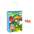 Henbrandt 10 STUKS | LUXE BOERDERIJ Traktatie Tas INCLUSIEF Uitdeel Kado's. Bestaande uit: Tasje, Krijtjes, Notitieblok, Flipperspel, Puzzel, Stickervel en Bellenblaas | Jongens & Meisjes| Tractatiedozen voor Verjaardagen en Kinderfeestjes