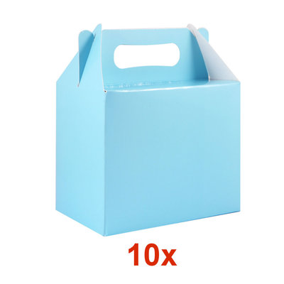 Henbrandt 10 STUKS | LUXE BOERDERIJ Traktatie BLAUWE Doos INCLUSIEF Uitdeel Kado's. Bestaande uit: Uitdeelbox, Krijtjes, Notitieblok, Flipperspel, Puzzel, Stickervel en Bellenblaas | Jongens & Meisjes | Tractatiedozen voor Verjaardagen en Kinderfeestjes