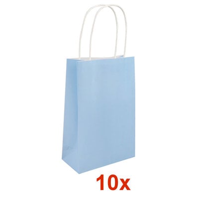 Henbrandt 10 STUKS | LUXE BOERDERIJ Traktatie BLAUWE Tas INCLUSIEF Uitdeel Kado's. Bestaande uit: Tasje, Krijtjes, Notitieblok, Flipperspel, Puzzel, Stickervel en Bellenblaas | Jongens & Meisjes| Tractatiedozen voor Verjaardagen en Kinderfeestjes