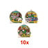 Henbrandt 10 STUKS | LUXE BOERDERIJ Traktatie BLAUWE Tas INCLUSIEF Uitdeel Kado's. Bestaande uit: Tasje, Krijtjes, Notitieblok, Flipperspel, Puzzel, Stickervel en Bellenblaas | Jongens & Meisjes| Tractatiedozen voor Verjaardagen en Kinderfeestjes
